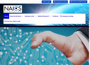 How naics.com looks like on a tablet such as an iPad.