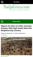 How naijagists.com looks like on a mobile device such as an iPhone.