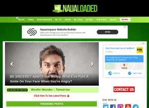 How naijaloaded.com.ng looks like on a tablet such as an iPad.