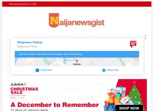 How naijanewsgist.com looks like on a tablet such as an iPad.