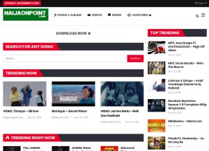 How naijaonpoint.co looks like on a tablet such as an iPad.