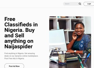How naijaspider.com looks like on a tablet such as an iPad.