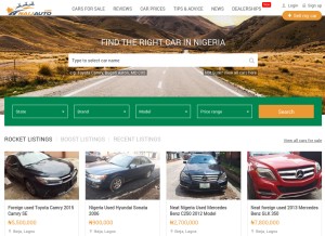 How naijauto.com looks like on a tablet such as an iPad.