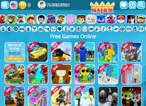 How najox.com looks like on a tablet such as an iPad.