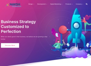How nakshtechnologies.com looks like on a tablet such as an iPad.
