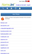 How namejet.com looks like on a mobile device such as an iPhone.