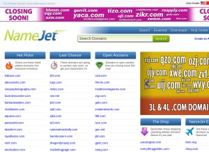 How namejet.com looks like on a tablet such as an iPad.