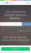 How namemesh.com looks like on a mobile device such as an iPhone.