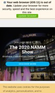 How namm.org looks like on a mobile device such as an iPhone.