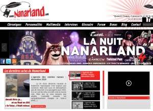 How nanarland.com looks like on a tablet such as an iPad.