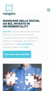 How nanigans.com looks like on a mobile device such as an iPhone.