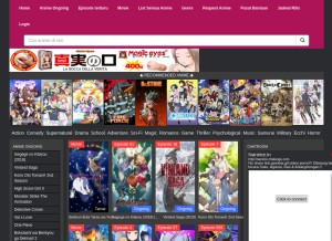 How nanime.tv looks like on a tablet such as an iPad.