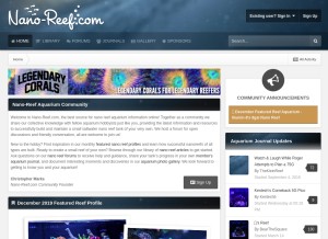 How nano-reef.com looks like on a tablet such as an iPad.