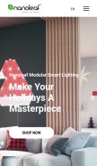 How nanoleaf.me looks like on a mobile device such as an iPhone.