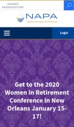 How napa-net.org looks like on a mobile device such as an iPhone.