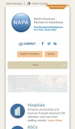 How napaanesthesia.com looks like on a mobile device such as an iPhone.