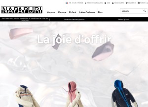 How napapijri.com looks like on a tablet such as an iPad.