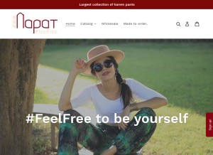 How napatclothing.com looks like on a tablet such as an iPad.