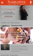 How narrativemagazine.com looks like on a mobile device such as an iPhone.