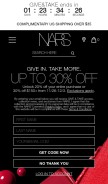 How narscosmetics.com looks like on a mobile device such as an iPhone.