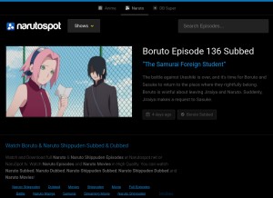 How naruspot.tv looks like on a tablet such as an iPad.