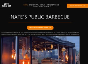 How natespublicbbq.nl looks like on a tablet such as an iPad.