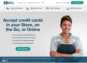 How nationalbankcard.com looks like on a tablet such as an iPad.