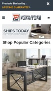 How nationalbusinessfurniture.com looks like on a mobile device such as an iPhone.