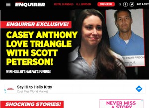 How nationalenquirer.com looks like on a tablet such as an iPad.