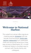 How nationalharbor.com looks like on a mobile device such as an iPhone.