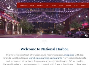How nationalharbor.com looks like on a tablet such as an iPad.