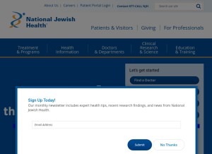 How nationaljewish.org looks like on a tablet such as an iPad.