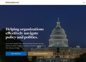 How nationaljournal.com looks like on a tablet such as an iPad.