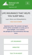 How nationallife.com looks like on a mobile device such as an iPhone.