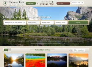 How nationalparkreservations.com looks like on a tablet such as an iPad.