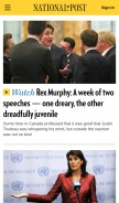 How nationalpost.com looks like on a mobile device such as an iPhone.