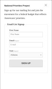 How nationalpriorities.org looks like on a mobile device such as an iPhone.