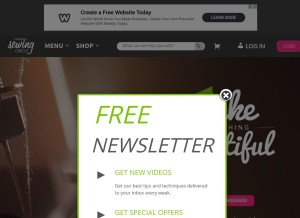 How nationalsewingcircle.com looks like on a tablet such as an iPad.