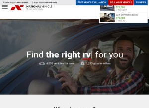How nationalvehicle.com looks like on a tablet such as an iPad.