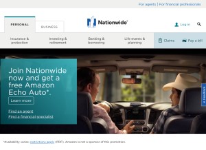 How nationwide.com looks like on a tablet such as an iPad.