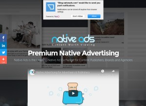 How nativeads.com looks like on a tablet such as an iPad.