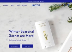 How nativecos.com looks like on a tablet such as an iPad.