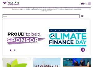 How natixis.com looks like on a tablet such as an iPad.