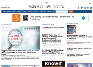 How natlawreview.com looks like on a tablet such as an iPad.