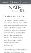 How natptax.com looks like on a mobile device such as an iPhone.