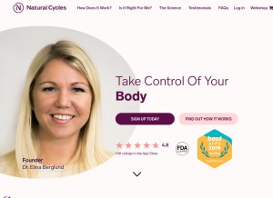 How naturalcycles.com looks like on a tablet such as an iPad.