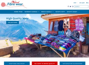 How naturalfibrewear.com looks like on a tablet such as an iPad.