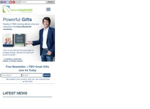 How naturalhealth365.com looks like on a tablet such as an iPad.