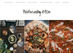 How naturallyella.com looks like on a tablet such as an iPad.