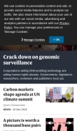 How nature.com looks like on a mobile device such as an iPhone.